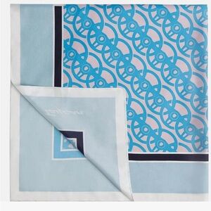 Porsche Design Taycan Blue and Pink Patterned Silk Scarf